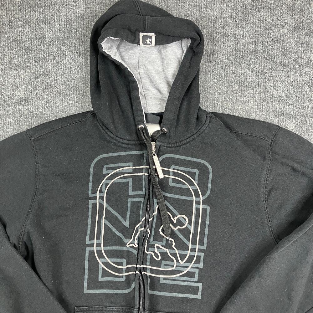 AND1 Hoodie Mens L‎ Black Full Zip Athletic Logo Casual Basketball Sweatshirt